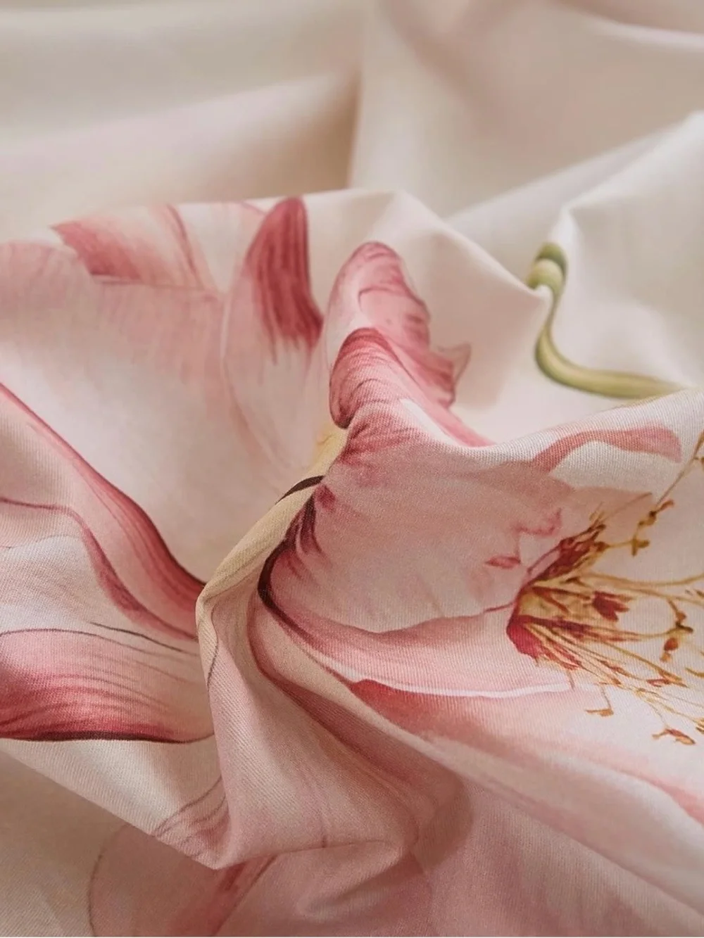 NWOT 100% Cotton Blush Lily Pink Floral 3 Piece Duvet Cover Set, King